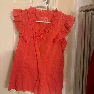 Cato Women's Red Ruffle Top